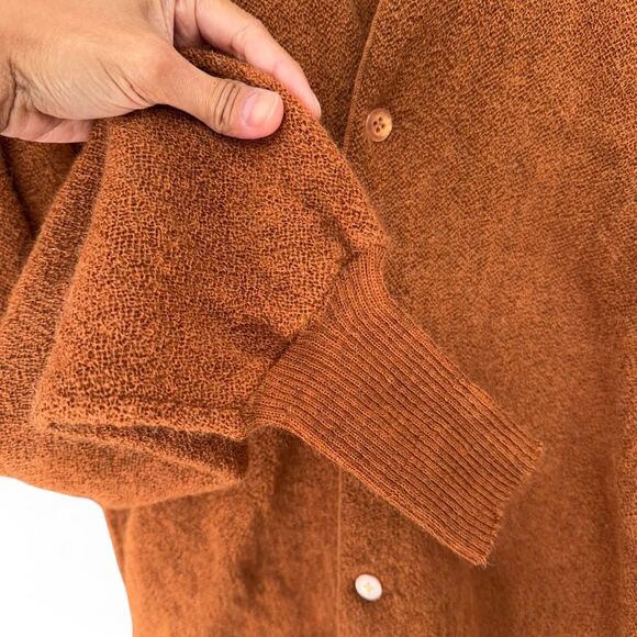 VTG 60s/70s Jantzen 3 Under Dave Marr Grandpa Cardigan burnt orange Sz XL - Picture 8 of 9